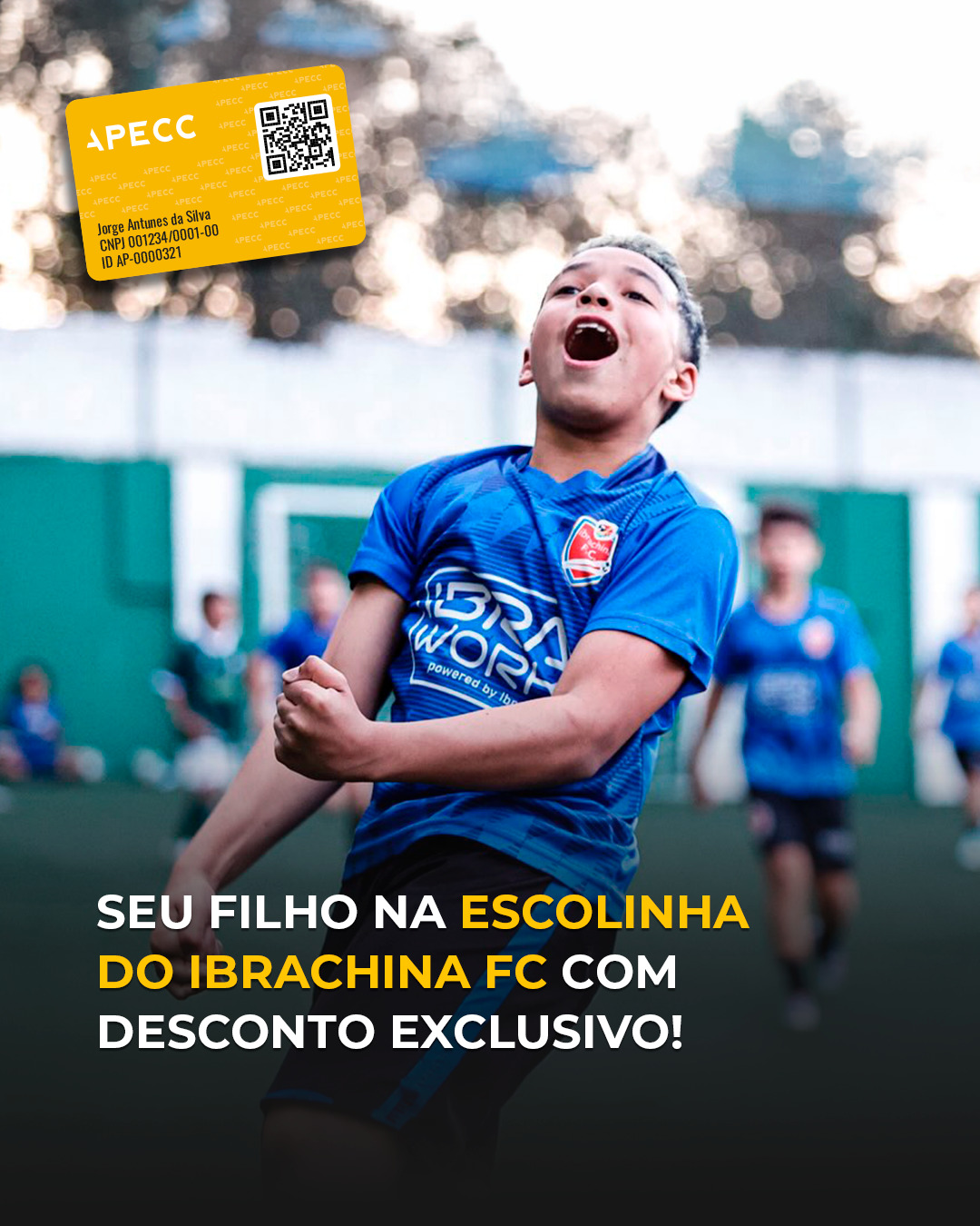 Seu filho pode treinar no Ibrachina FC!

A escolinha do Ibrachina FC oferece treinos com metodologia diferenciada para crianças e adolescentes de 5 a 17 anos.

✅ Treinos duas vezes por semana
✅ Aula experimental gratuita
✅ Desconto especial de 5% na mensalidade para associados da APECC!

Dê esse incentivo ao seu pequeno craque!

Acesse a matéria em nosso site e saiba mais detalhes.

#APECC #IbrachinaFC #EscolinhaFutebol #Futebol